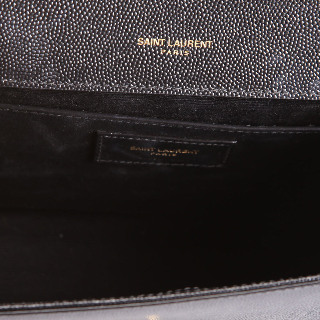 SAINT LAURENT Kate Satchel Grain Medium 364021 Black