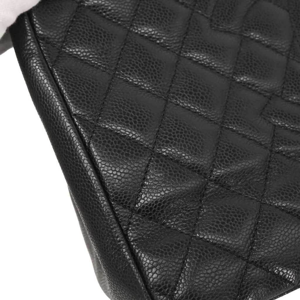 Chanel Black Caviar Skin Grand Shopping Tote GST Chain Handbag