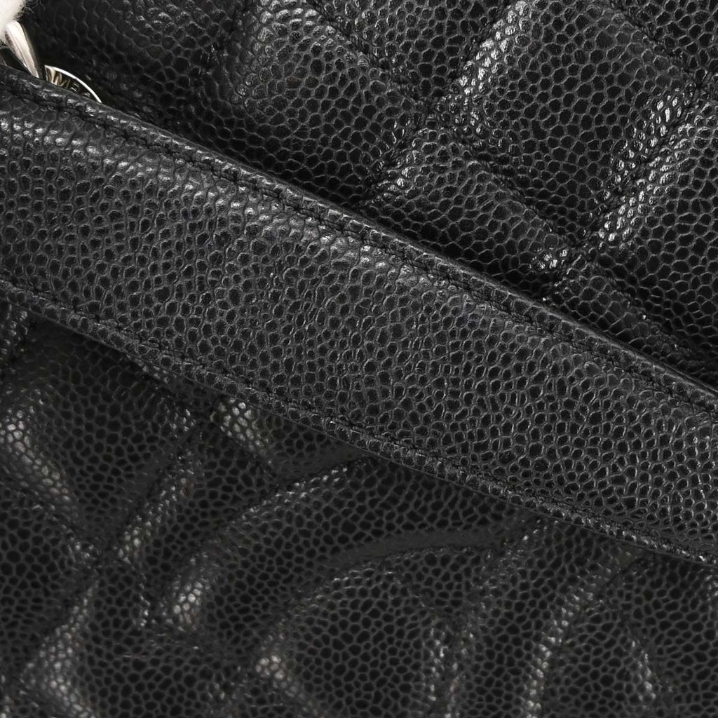 Chanel Black Caviar Skin Grand Shopping Tote GST Chain Handbag