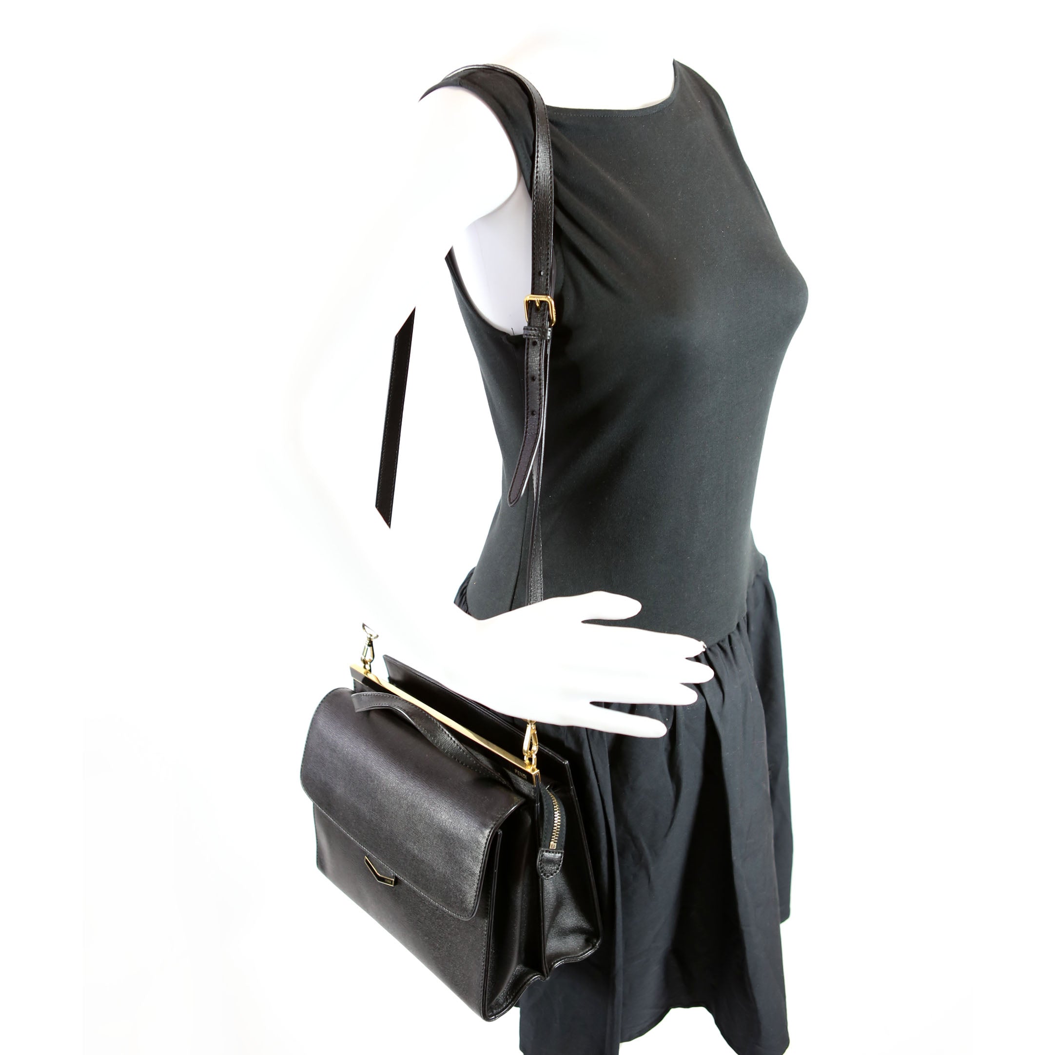 Fendi 8BT222 Demi Jour Satchel Black