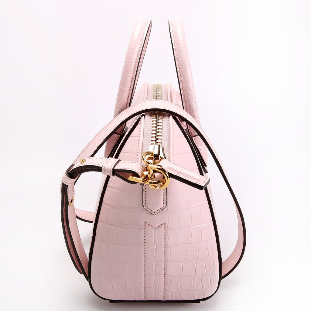 Antigona Satchel Mini Crocodile Embossed Pink