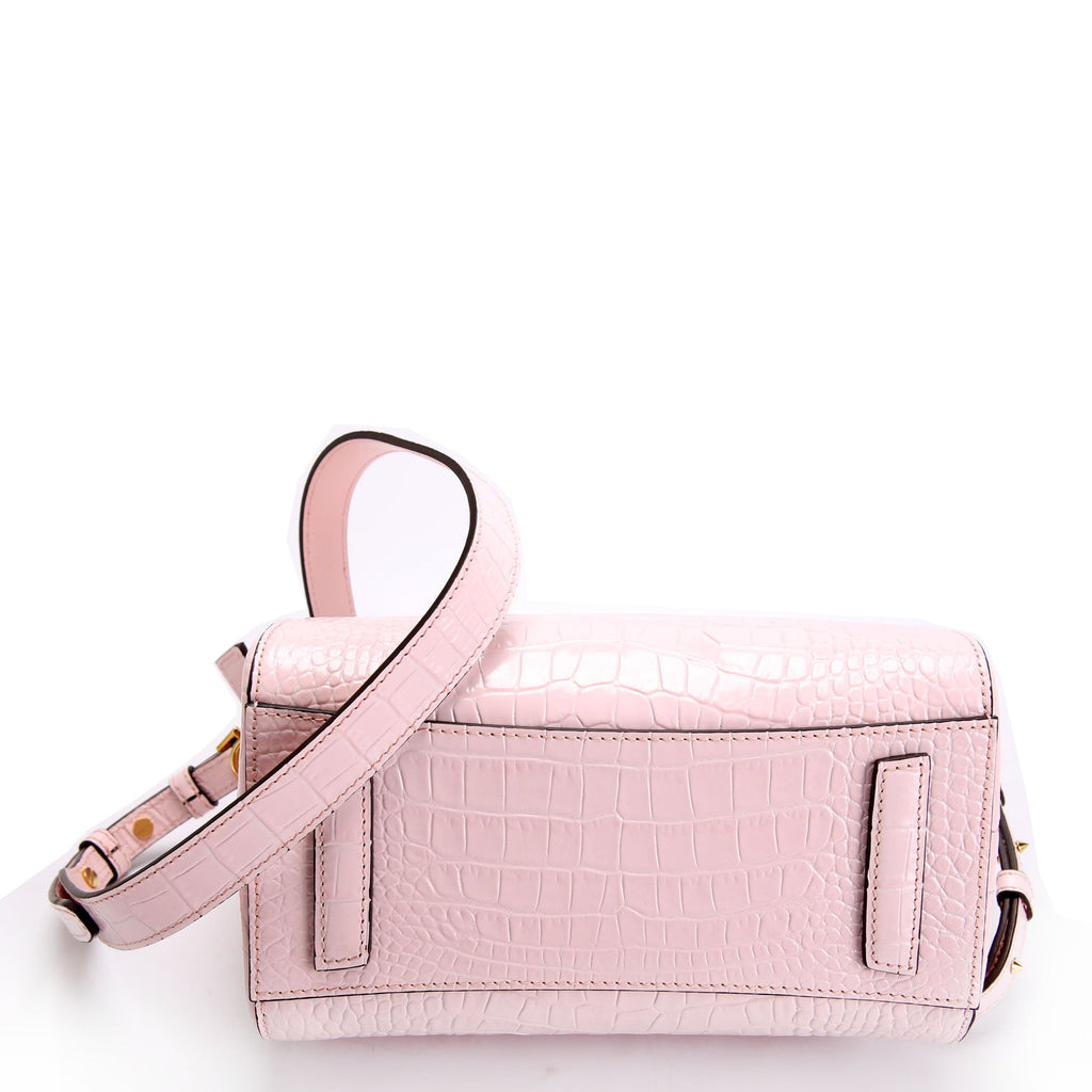 Antigona Satchel Mini Crocodile Embossed Pink