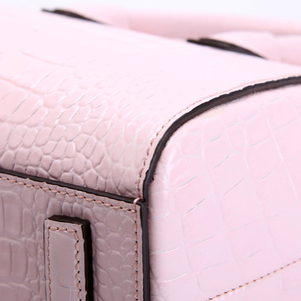 Antigona Satchel Mini Crocodile Embossed Pink