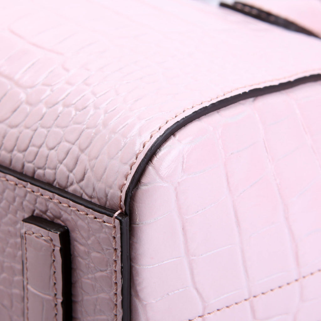 Antigona Satchel Mini Crocodile Embossed Pink