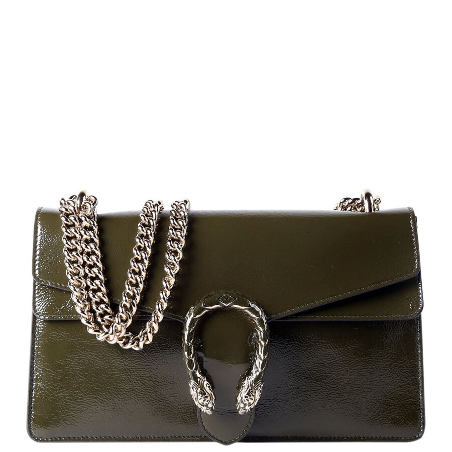 Gucci 795005 Dionysus Small Patent Leather Olive