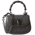 Gucci 735116 Bamboo 1947 Top Handle Mini Moire Black