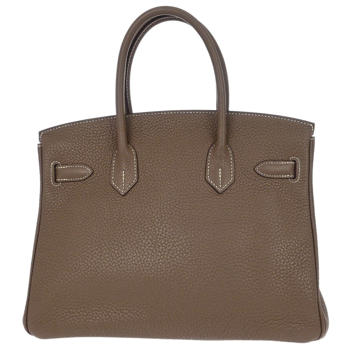 Hermes Etoupe Gray Taurillon Clemence Birkin 30 Handbag