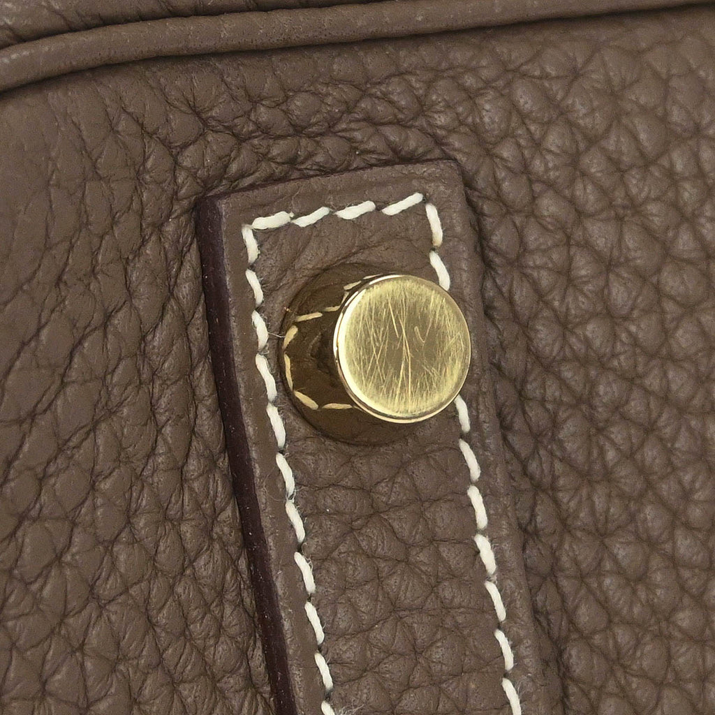 Hermes Etoupe Gray Taurillon Clemence Birkin 30 Handbag