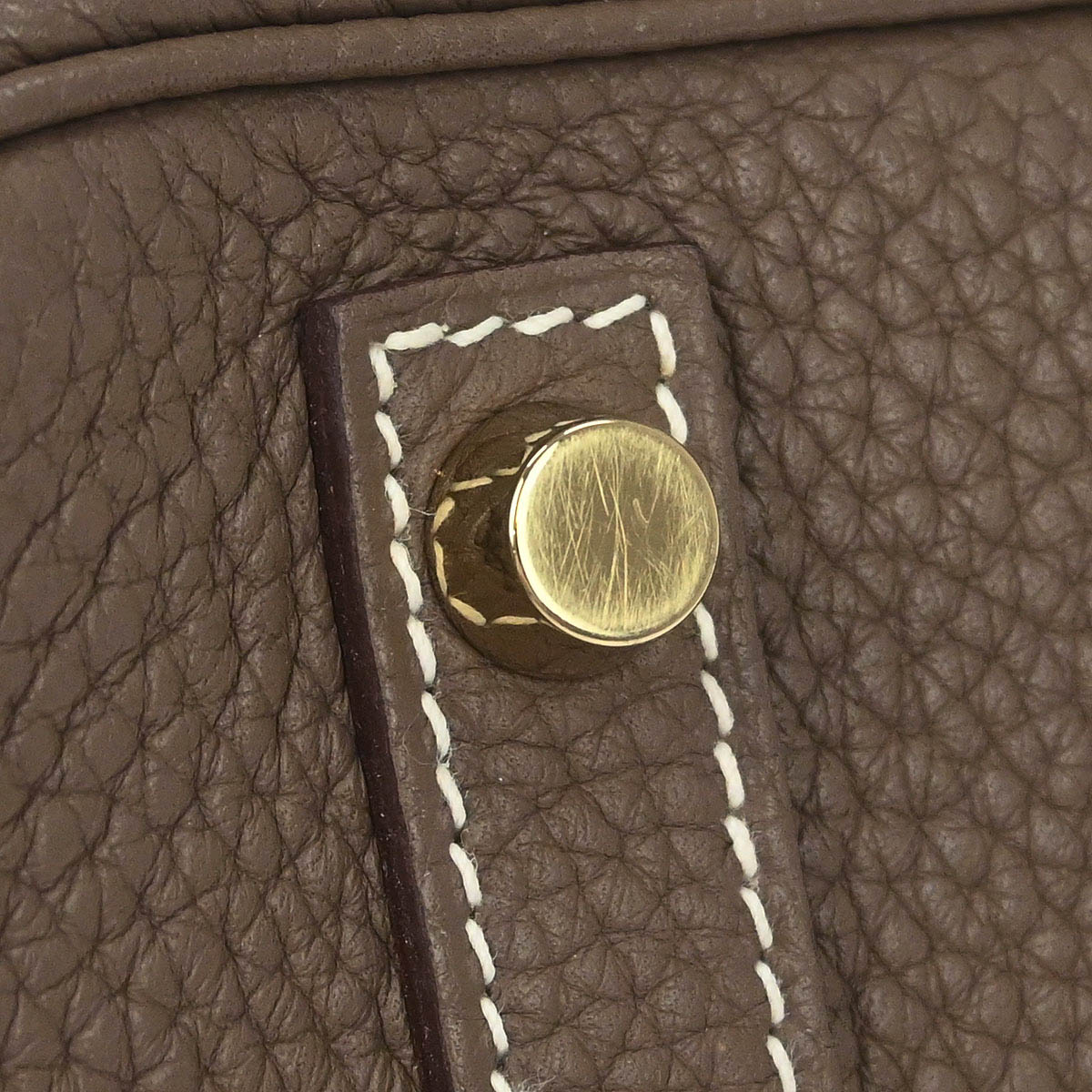 Hermes Etoupe Gray Taurillon Clemence Birkin 30 Handbag