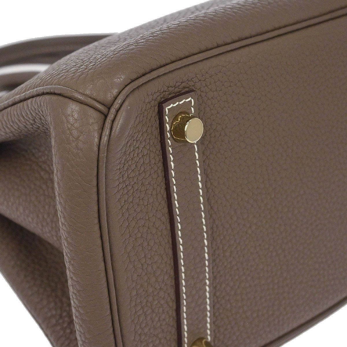 Hermes Etoupe Gray Taurillon Clemence Birkin 30 Handbag