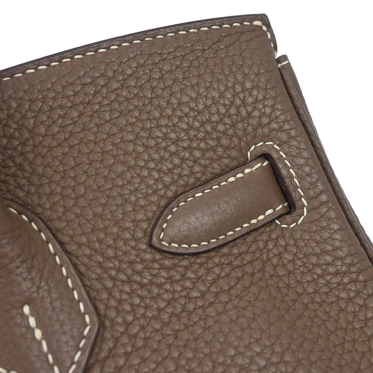Hermes Etoupe Gray Taurillon Clemence Birkin 30 Handbag