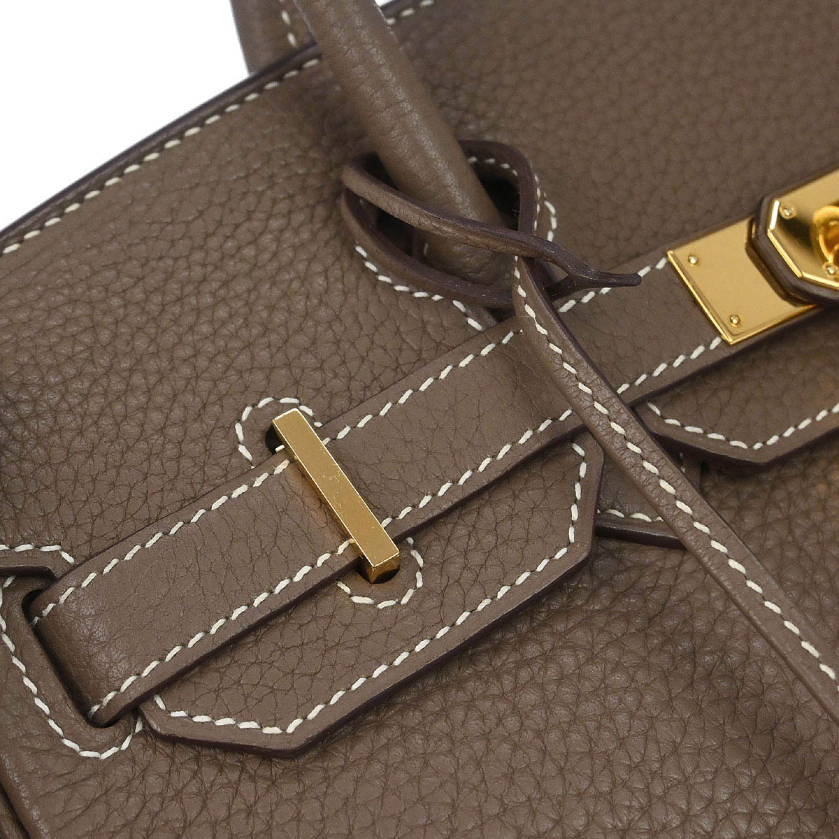 Hermes Etoupe Gray Taurillon Clemence Birkin 30 Handbag