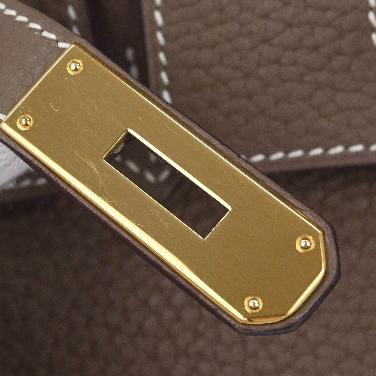 Hermes Etoupe Gray Taurillon Clemence Birkin 30 Handbag