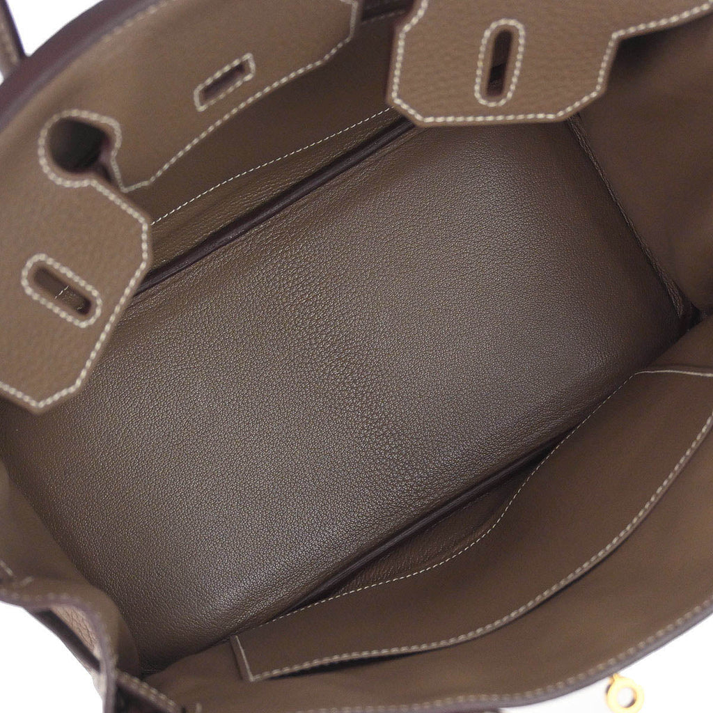 Hermes Etoupe Gray Taurillon Clemence Birkin 30 Handbag