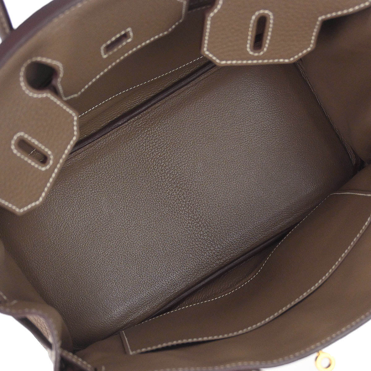 Hermes Etoupe Gray Taurillon Clemence Birkin 30 Handbag
