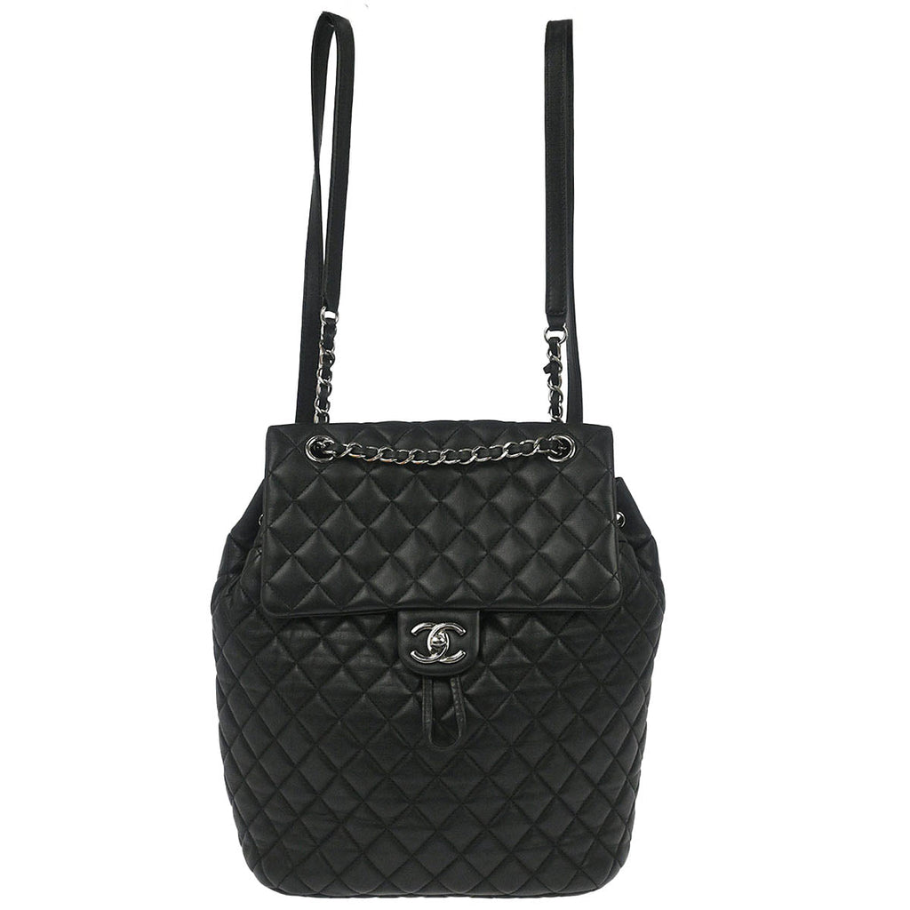 Chanel 2017 Black Lambskin Urban Spirit Backpack