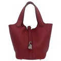 Hermes Rouge Garance Taurillon Clemence Picotin Lock 18 PM Handbag