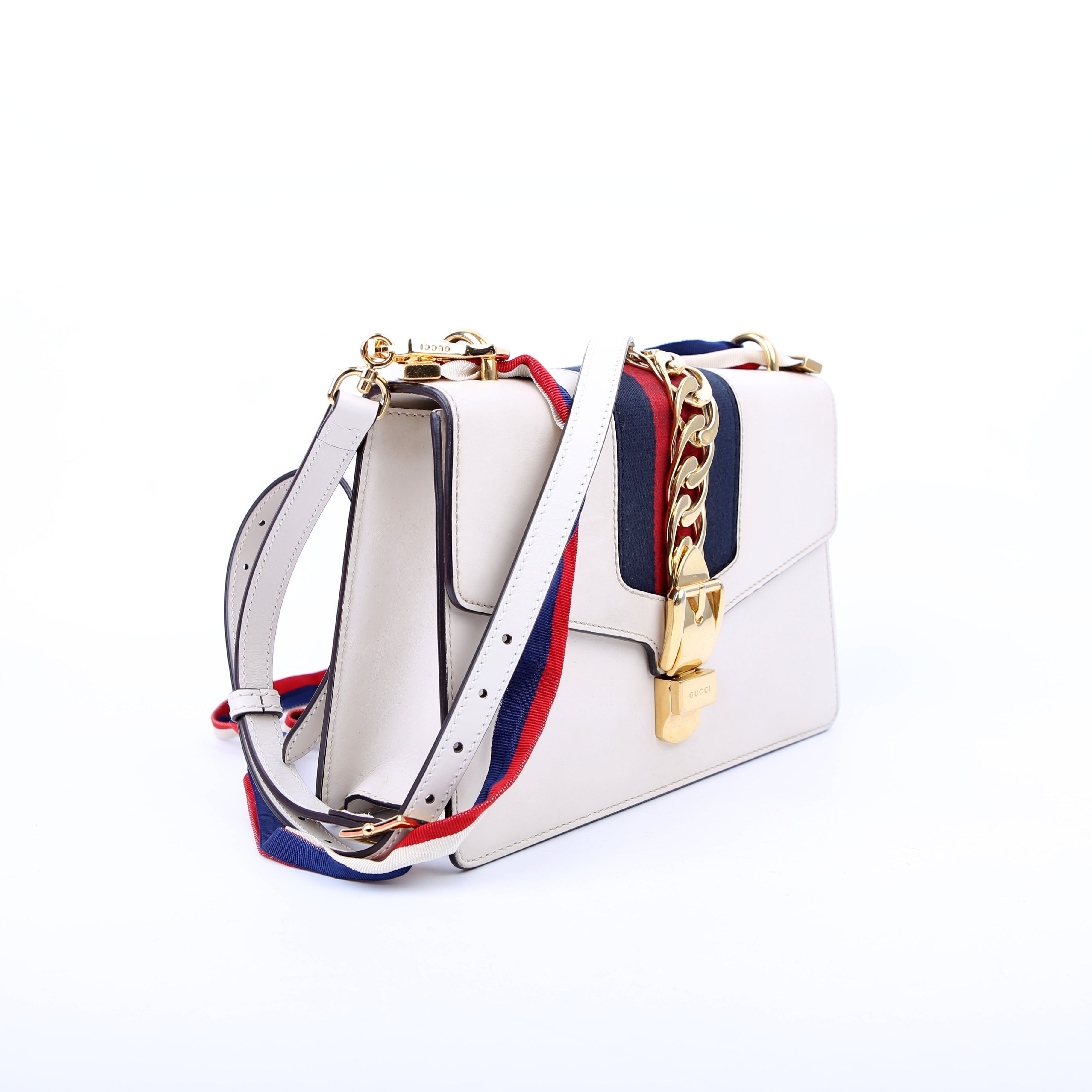 Gucci 421882 Sylvie Shoulder Small White