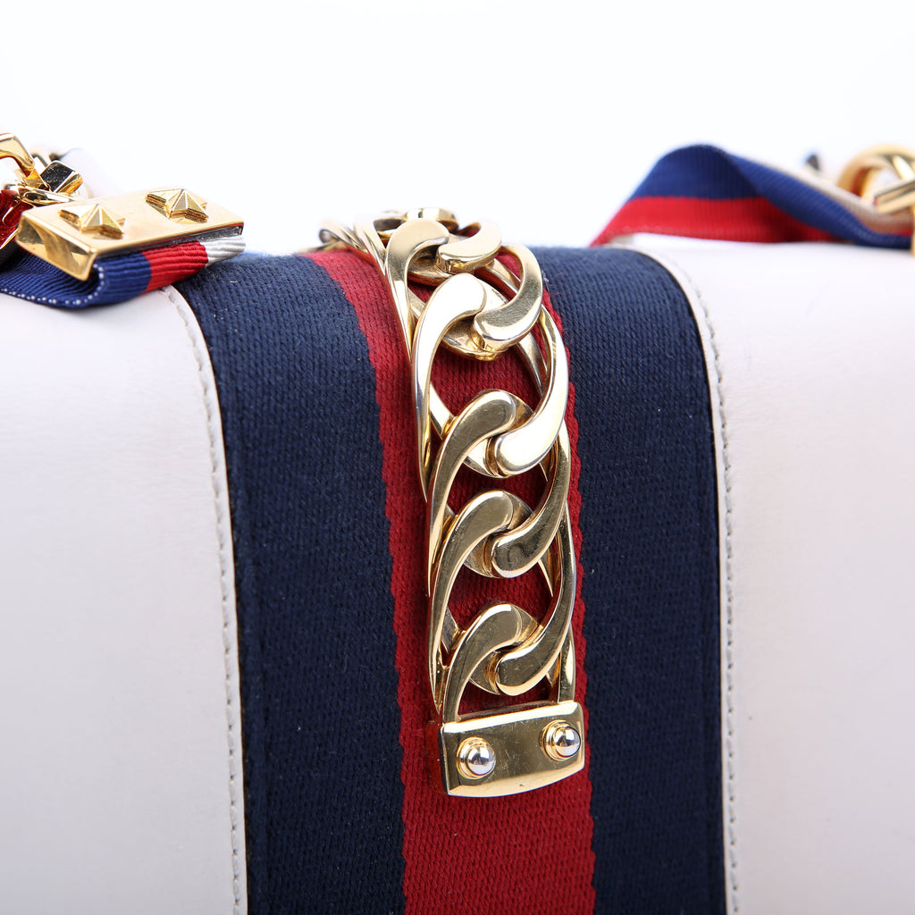 Gucci 421882 Sylvie Shoulder Small White