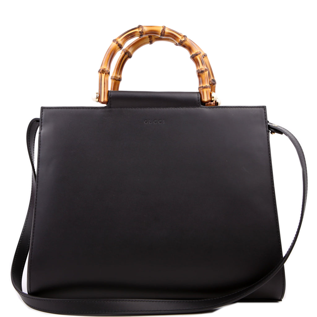 Gucci 453766 Nymphaea Bamboo Top Handle Black