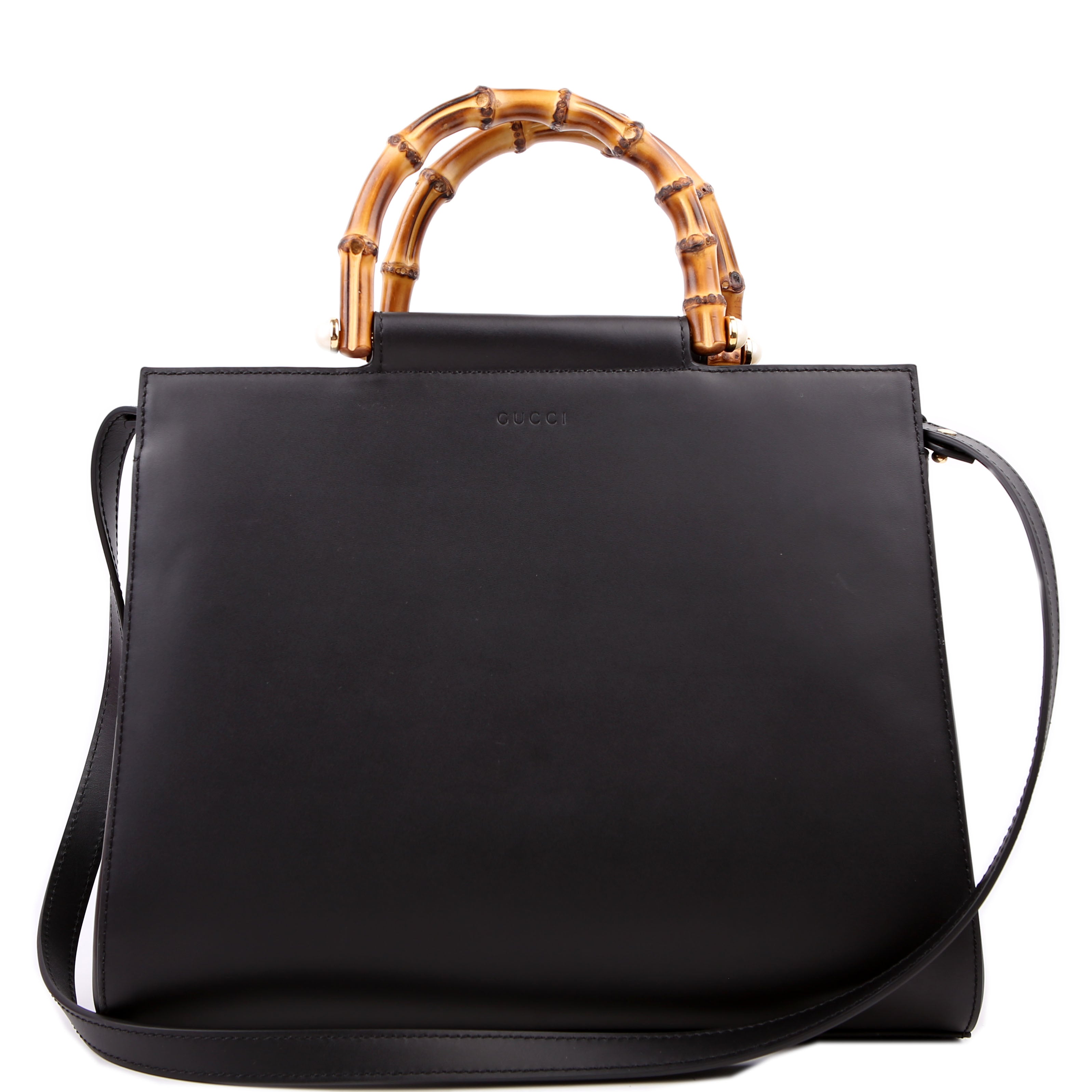Gucci 453766 Nymphaea Bamboo Top Handle Black