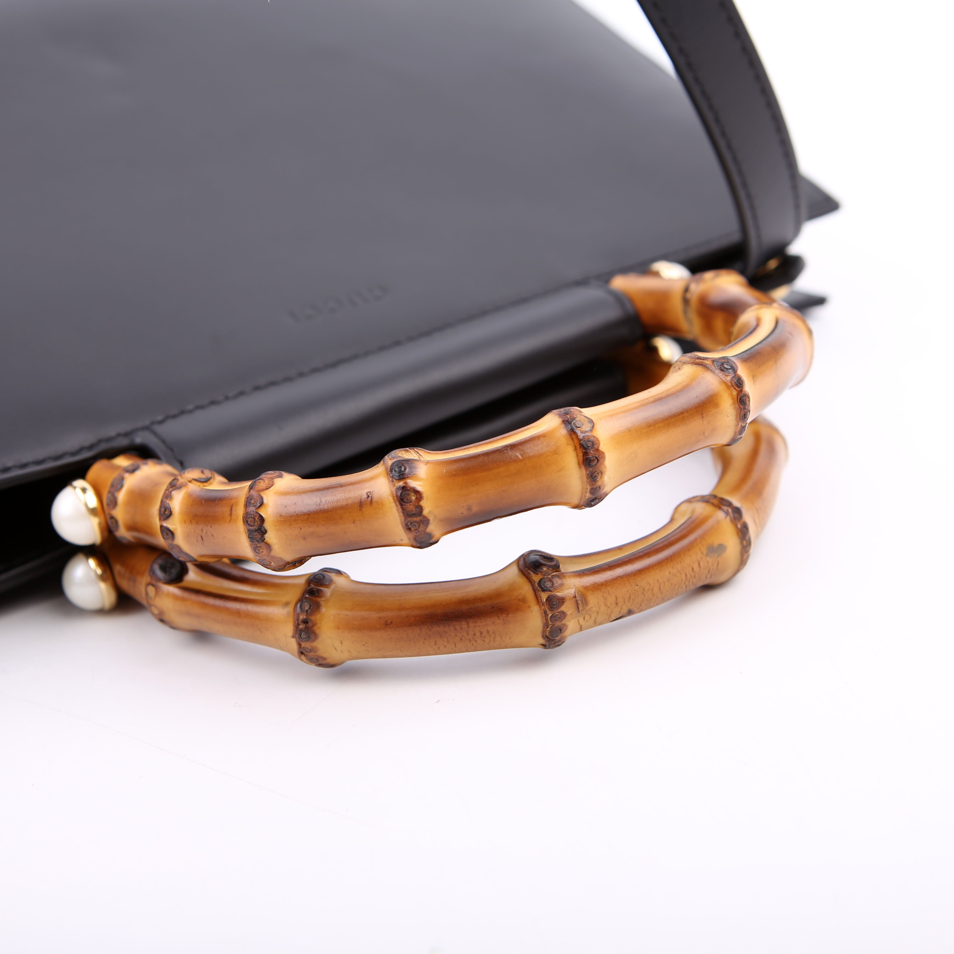 Gucci 453766 Nymphaea Bamboo Top Handle Black