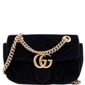 Gucci 446744 Marmont Velvet Shoulder Mini Flap Black