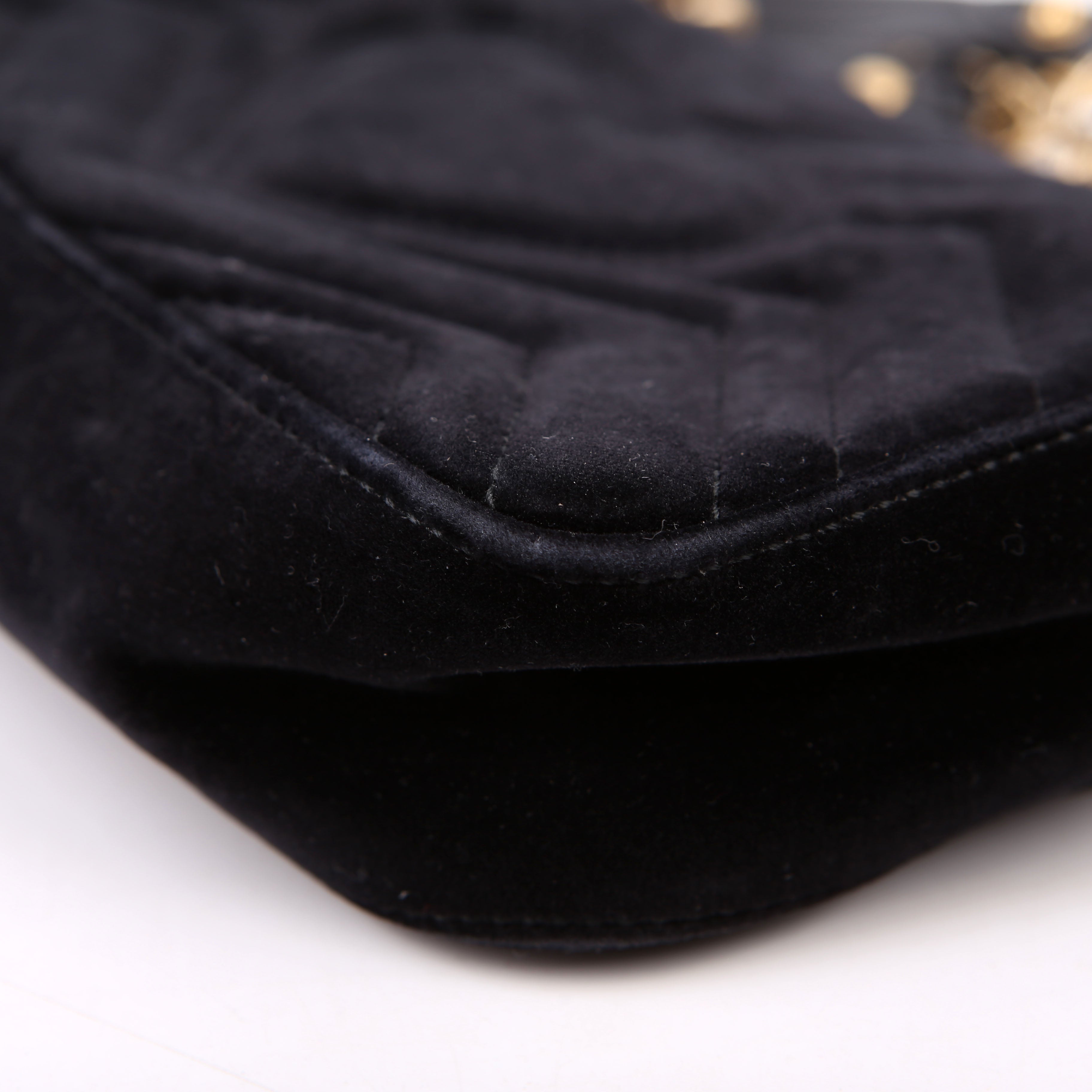 Gucci 446744 Marmont Velvet Shoulder Mini Flap Black
