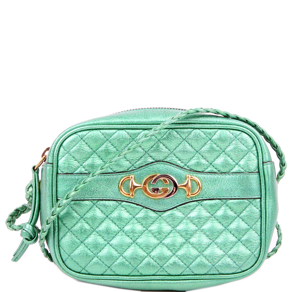 Gucci 534950 Trapuntata Zumi Crossbody Green