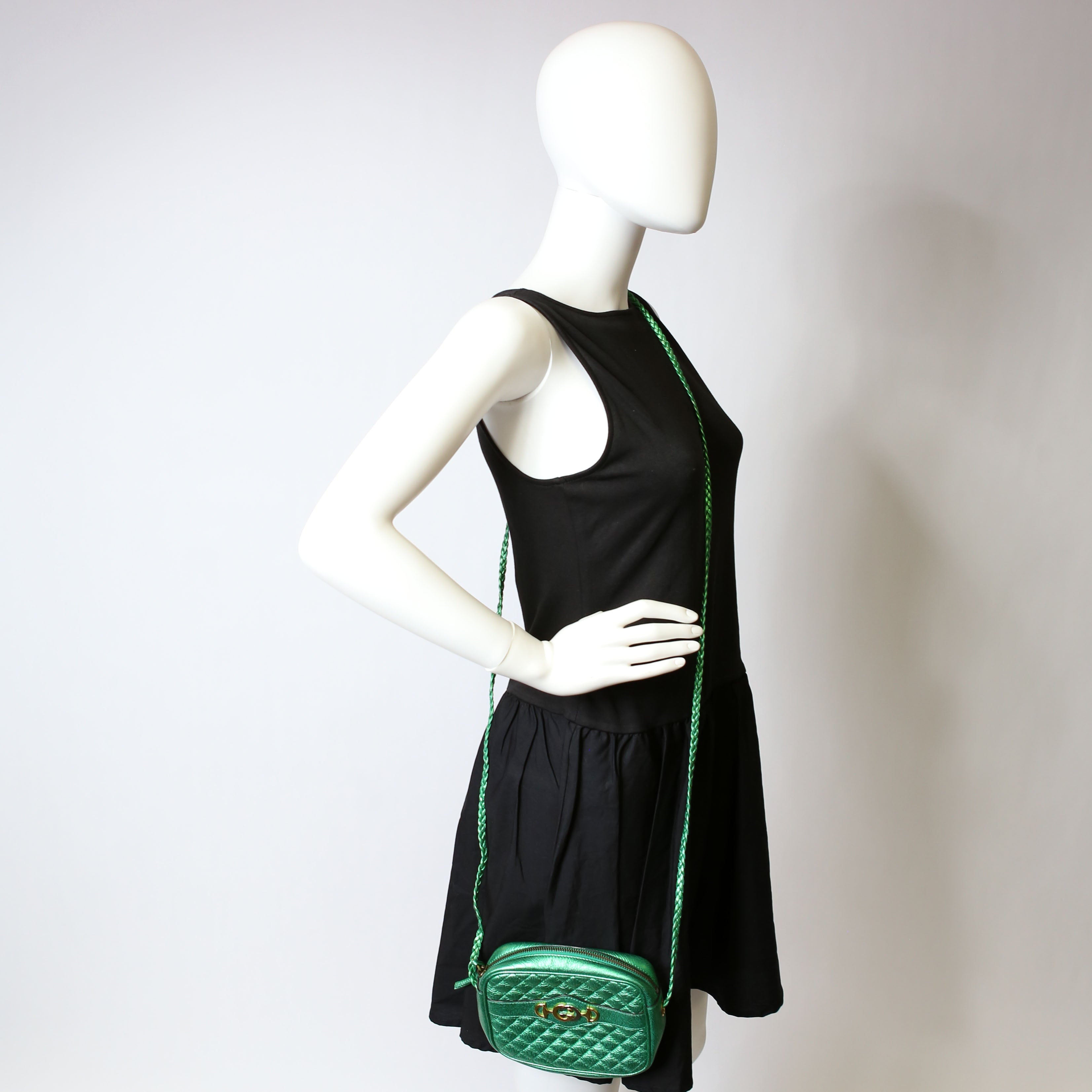 Gucci 534950 Trapuntata Zumi Crossbody Green