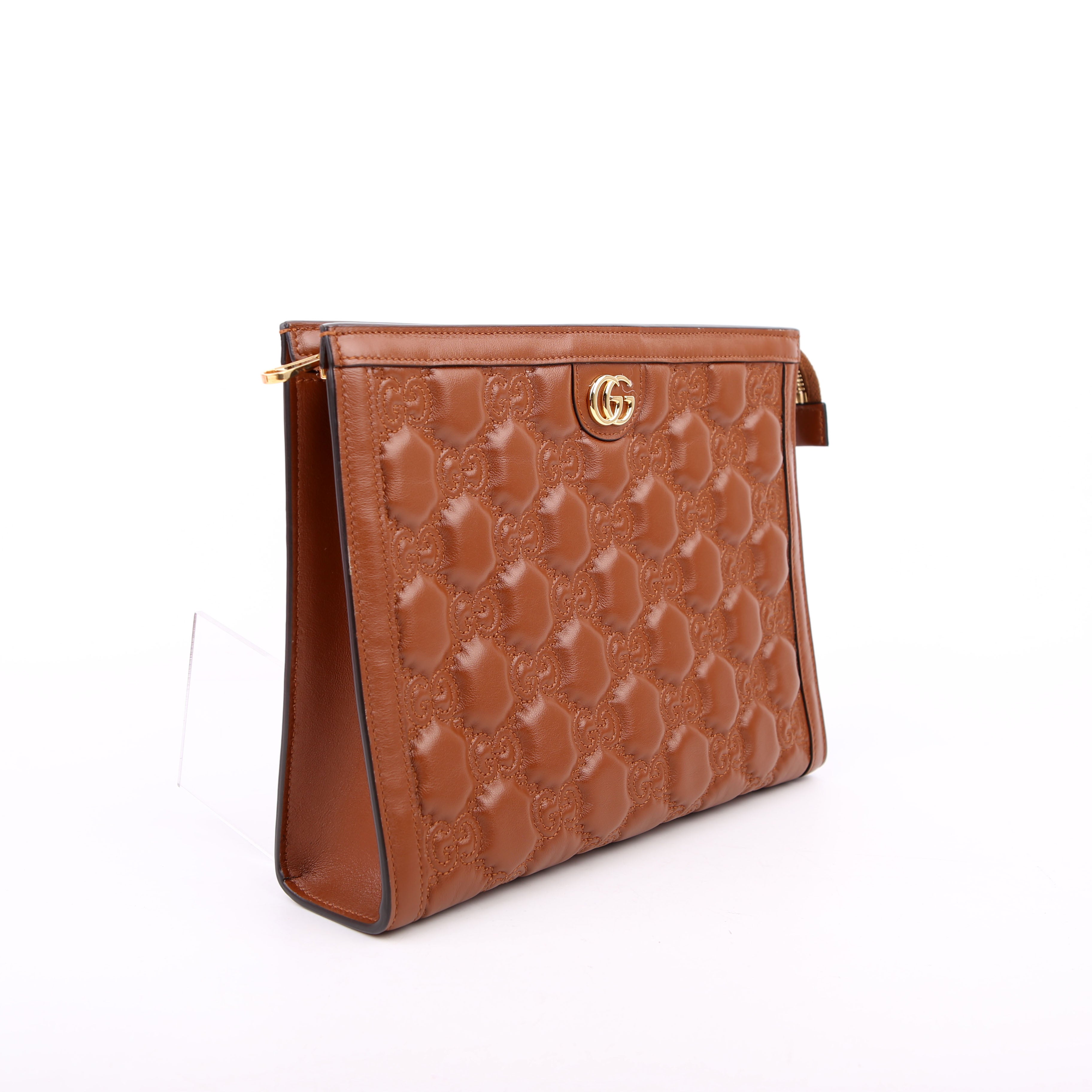 Gucci 723780 GG Matelasse Pouch Brown