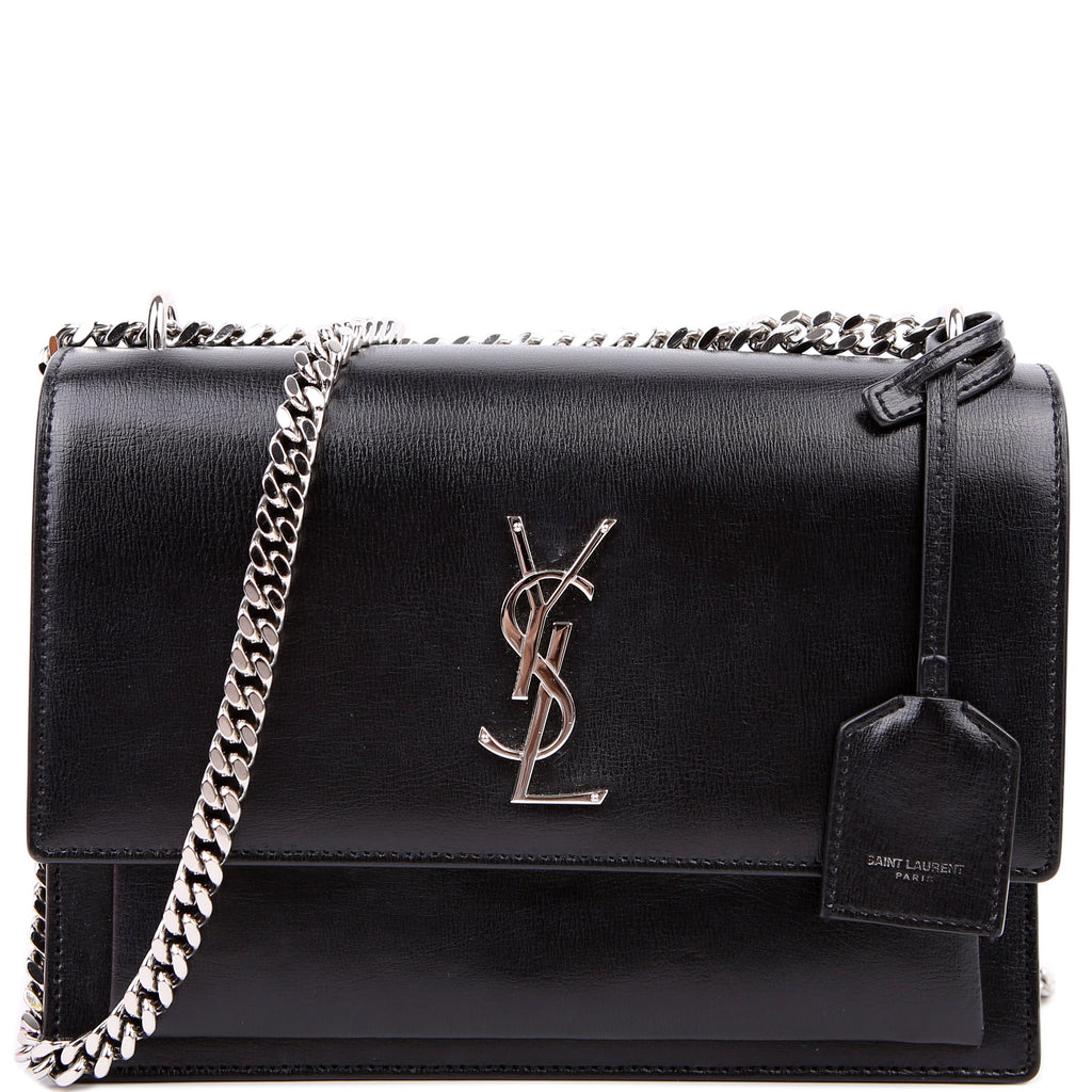 SAINT LAURENT Sunset Medium Smooth Leather 442906 Black