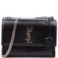 SAINT LAURENT Sunset Medium Smooth Leather 442906 Black