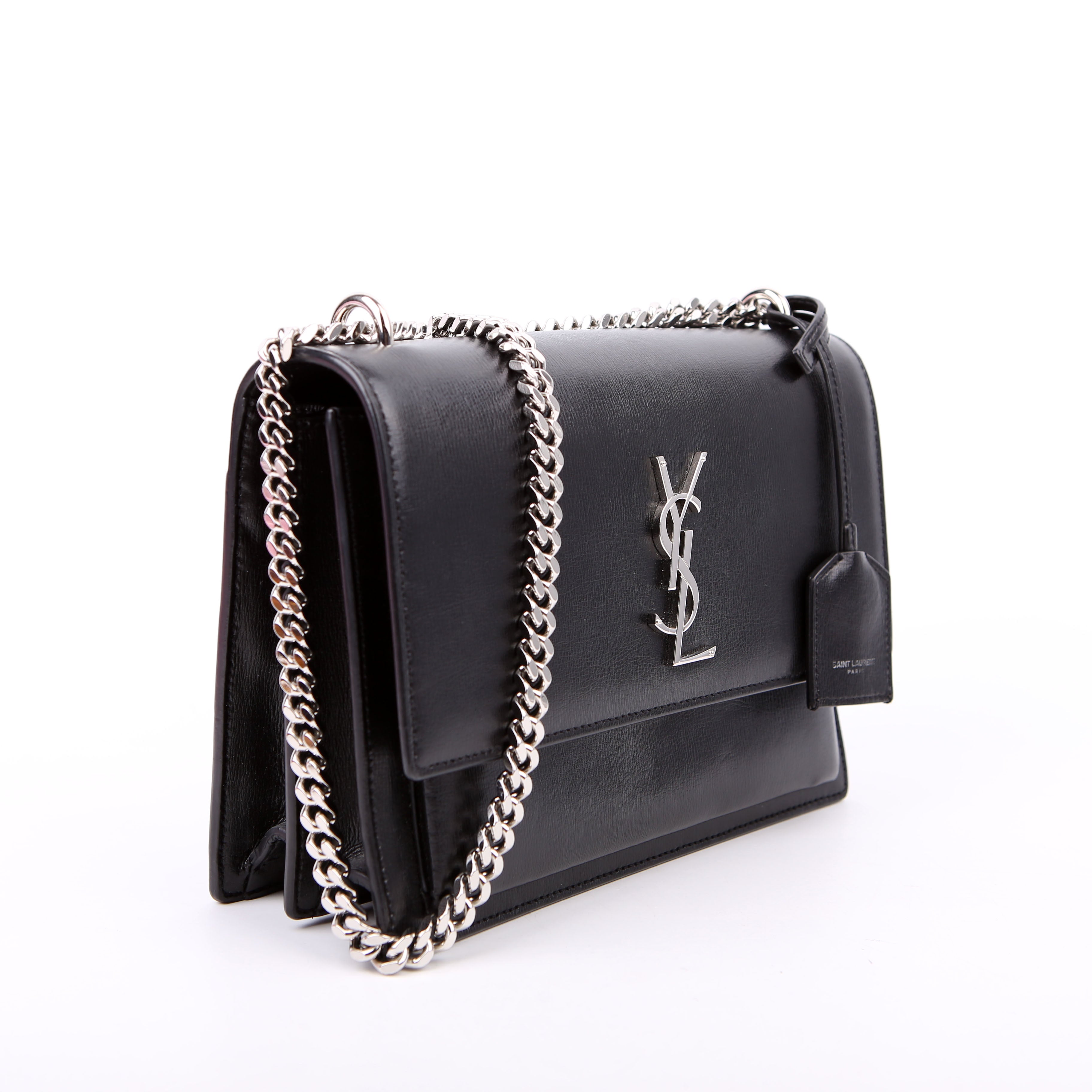 SAINT LAURENT Sunset Medium Smooth Leather 442906 Black