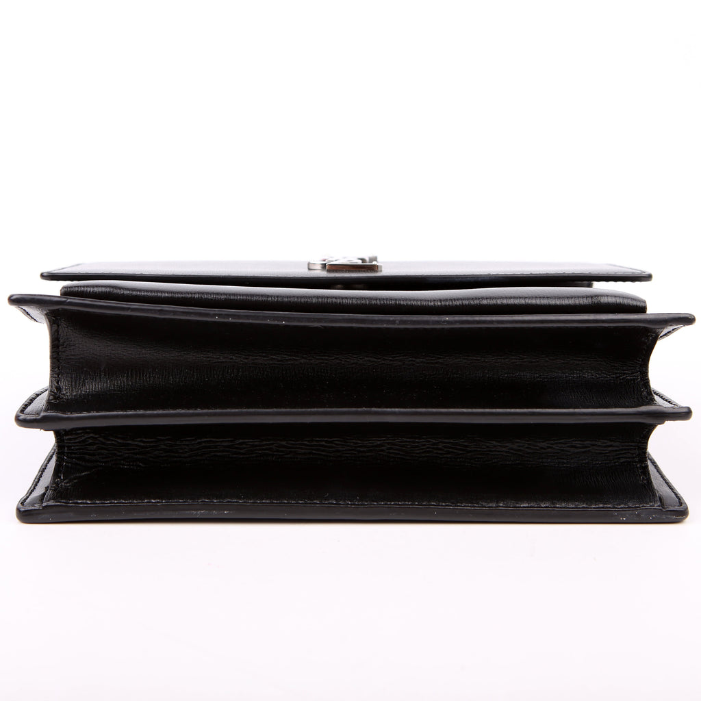 SAINT LAURENT Sunset Medium Smooth Leather 442906 Black
