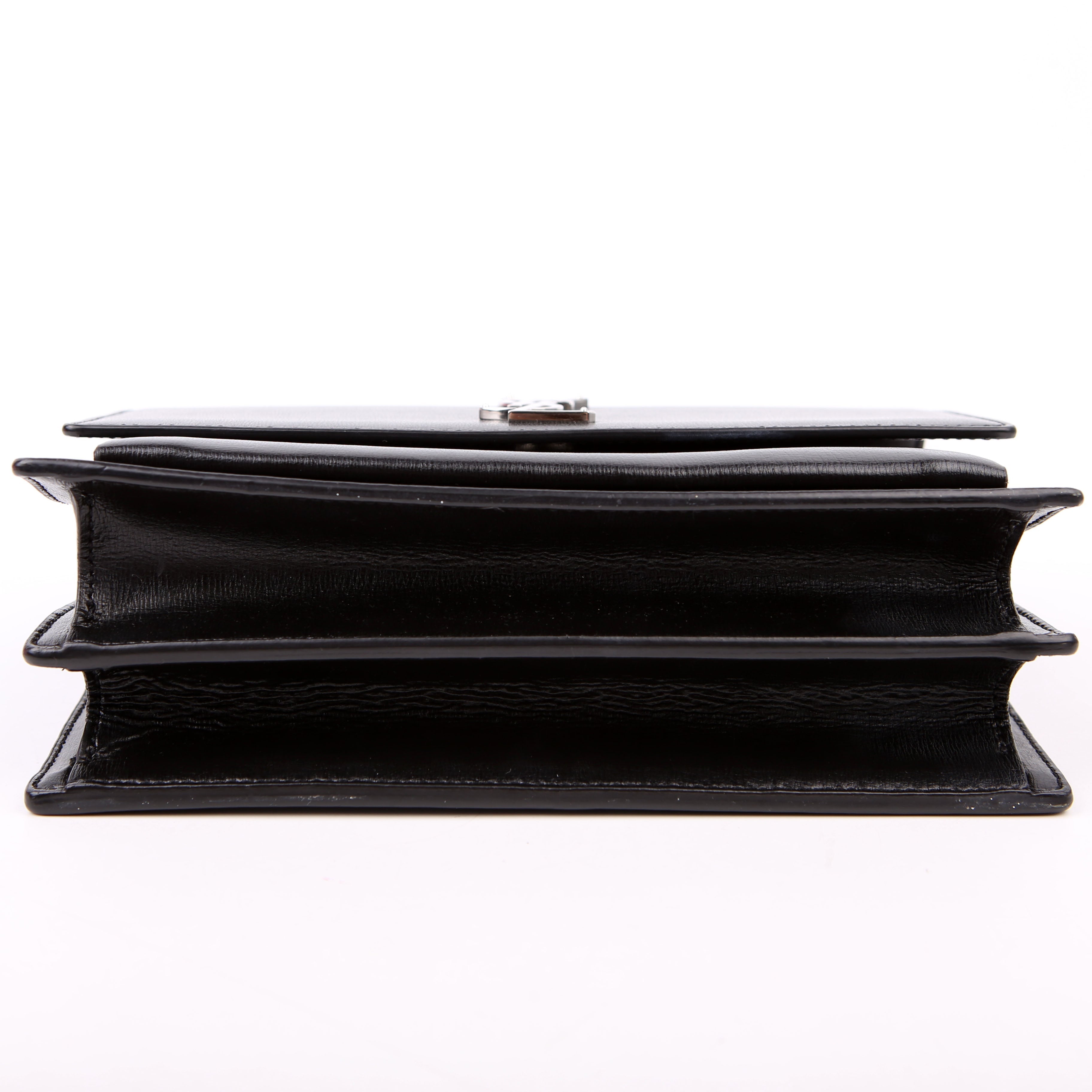 SAINT LAURENT Sunset Medium Smooth Leather 442906 Black