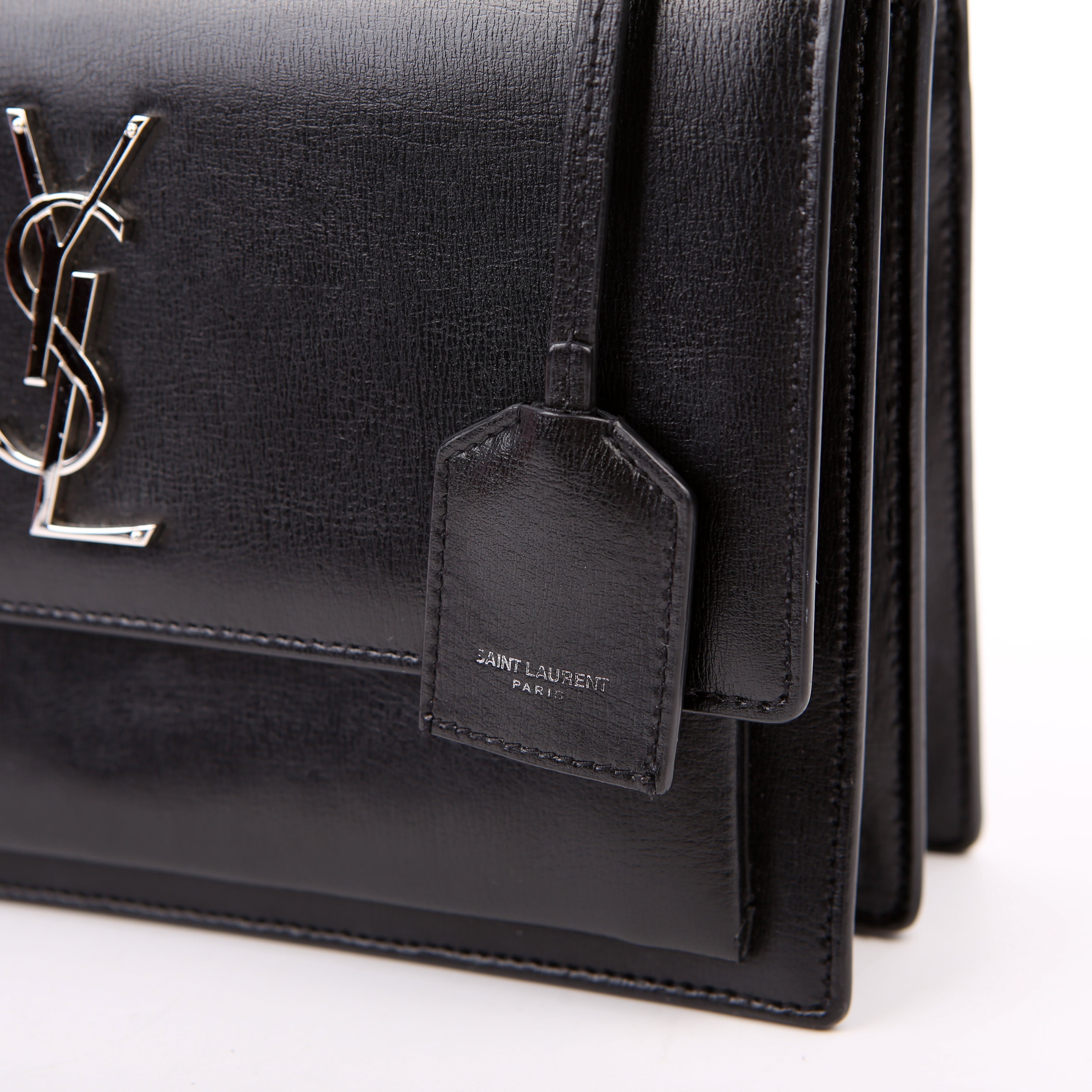 SAINT LAURENT Sunset Medium Smooth Leather 442906 Black