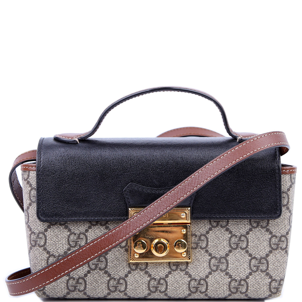 Gucci 652683 Padlock Mini GG Supreme Black/Brown