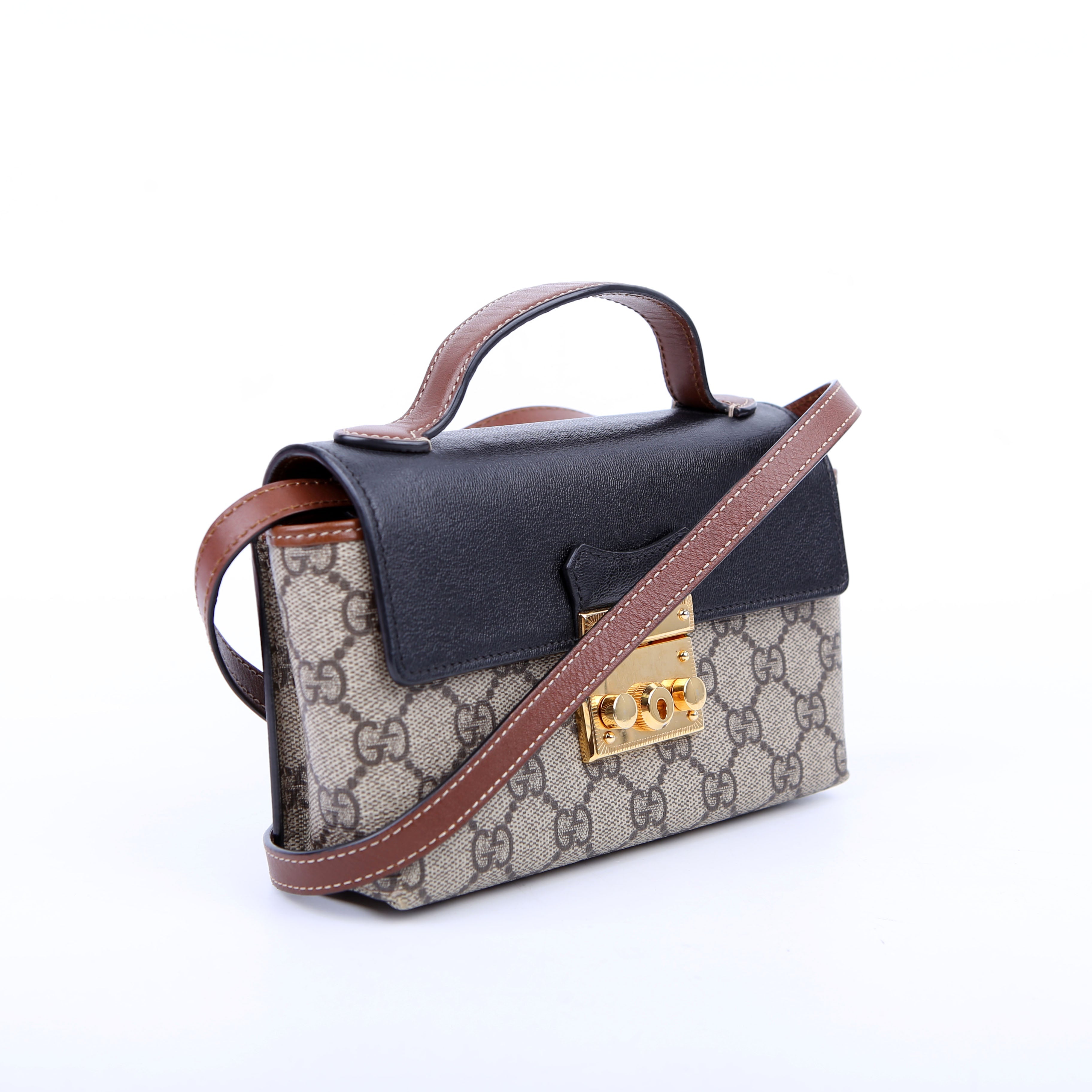 Gucci 652683 Padlock Mini GG Supreme Black/Brown