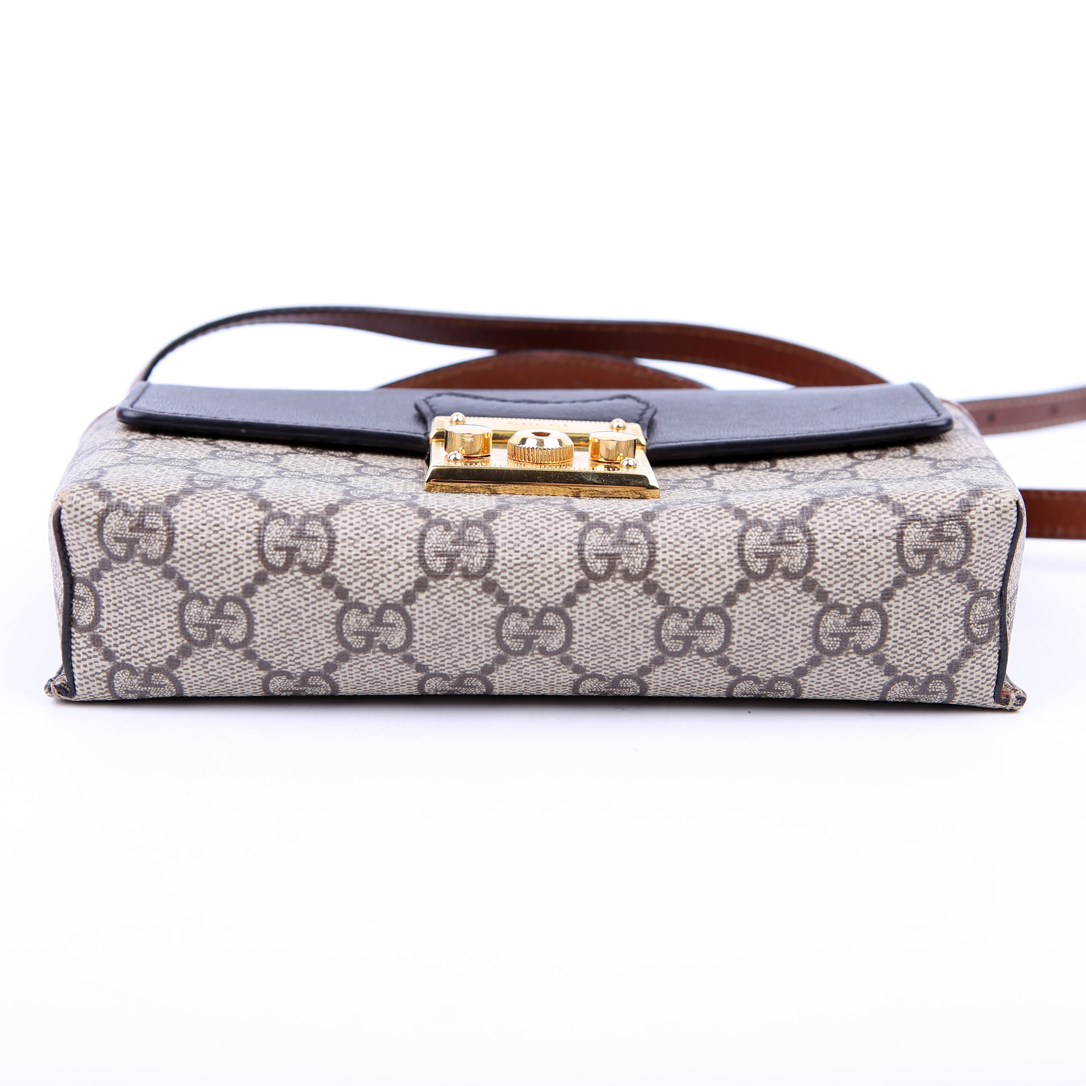 Gucci 652683 Padlock Mini GG Supreme Black/Brown