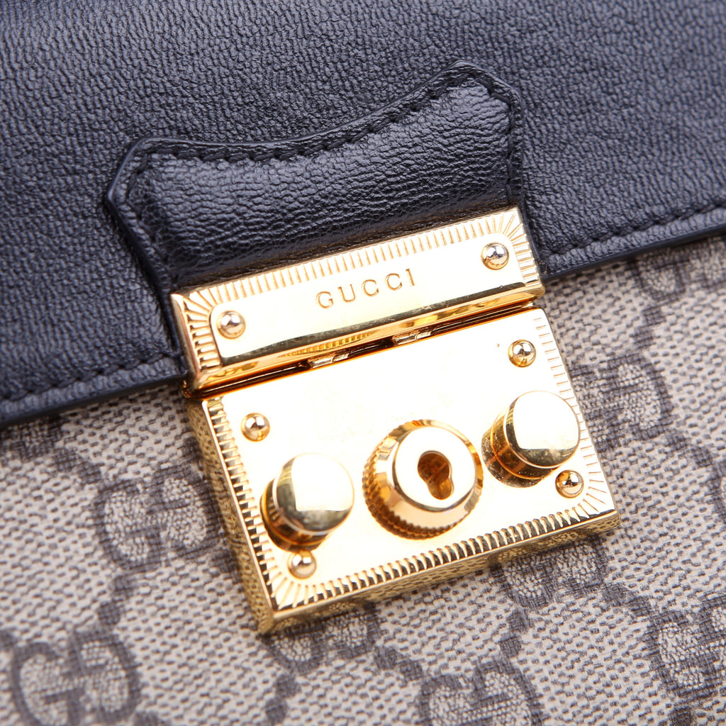 Gucci 652683 Padlock Mini GG Supreme Black/Brown