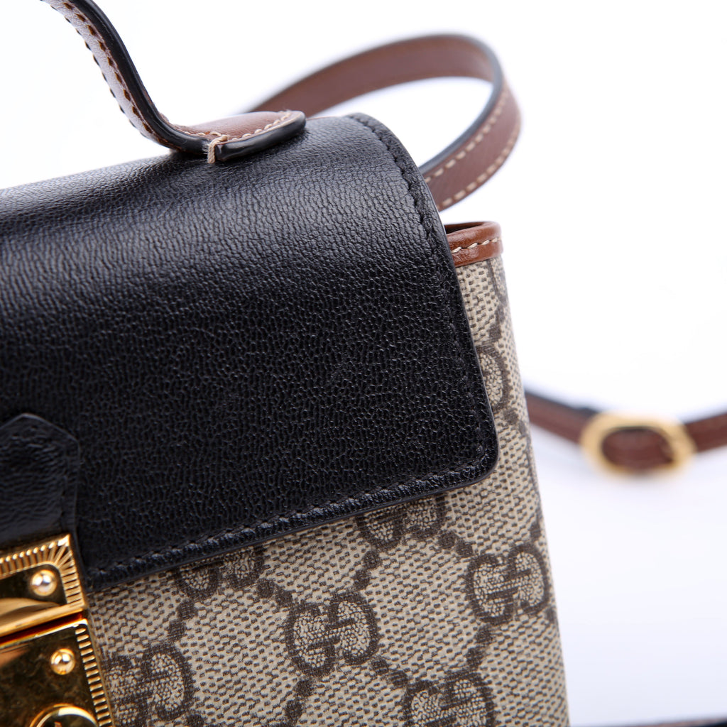 Gucci 652683 Padlock Mini GG Supreme Black/Brown