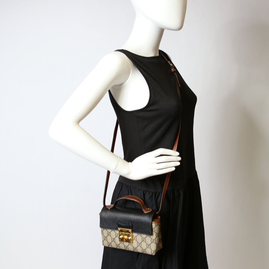 Gucci 652683 Padlock Mini GG Supreme Black/Brown