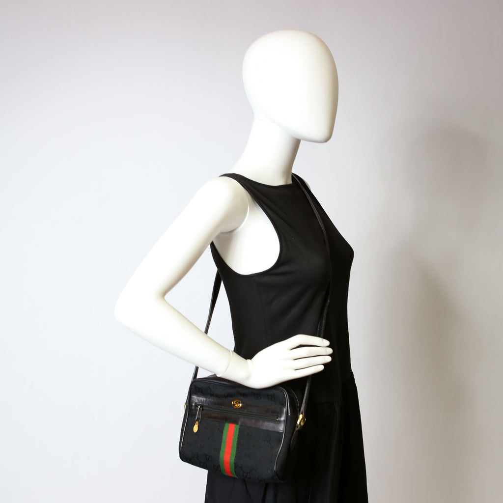 Gucci 010.378 Sherry Line Crossbody Vintage Black