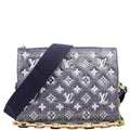Coussin PM NV Denim Printed Lambskin Navy