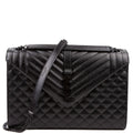 SAINT LAURENT Envelope Large Triquilt Black