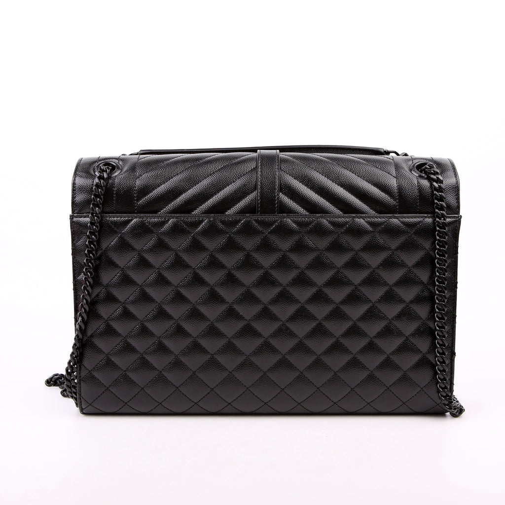 SAINT LAURENT Envelope Large Triquilt Black