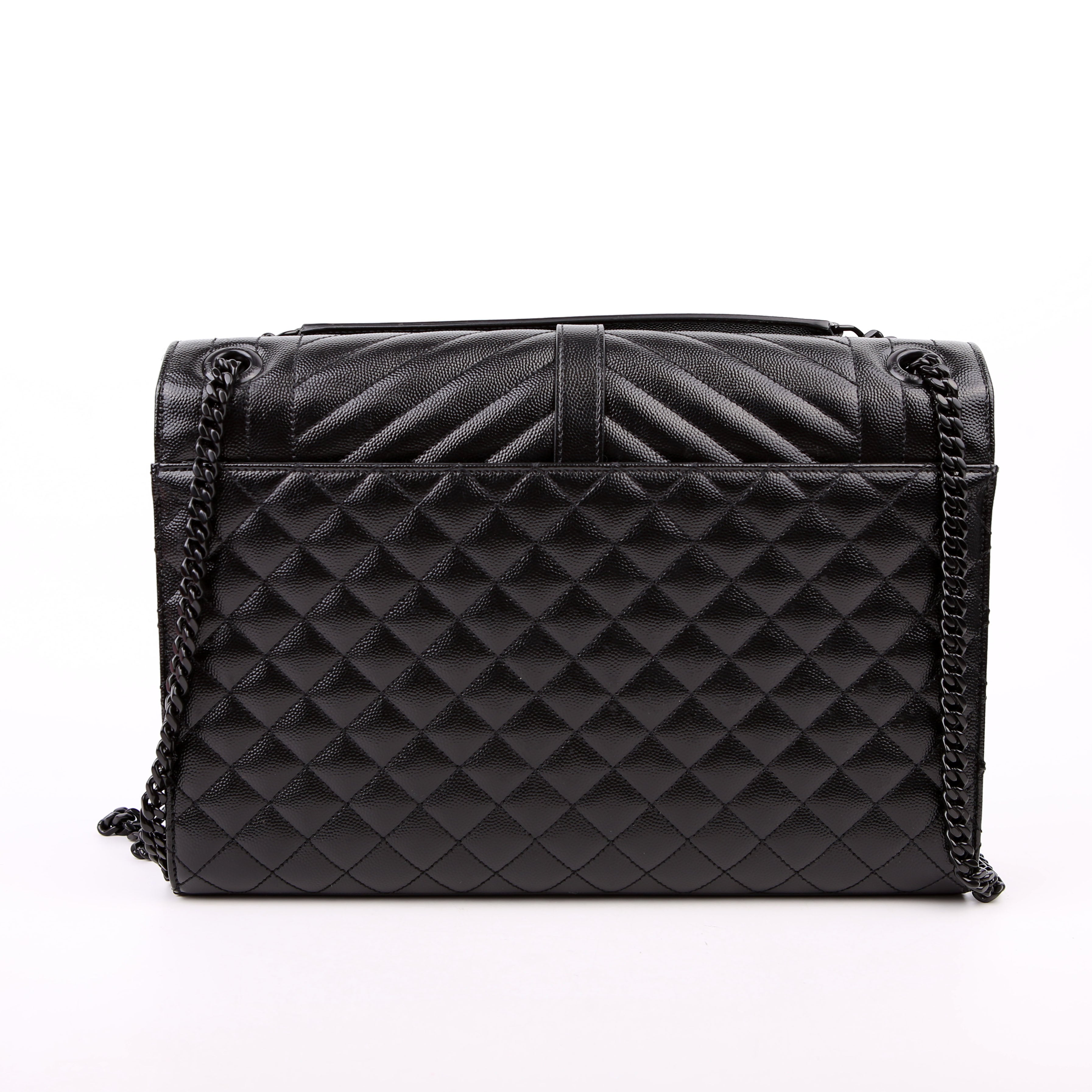 SAINT LAURENT Envelope Large Triquilt Black