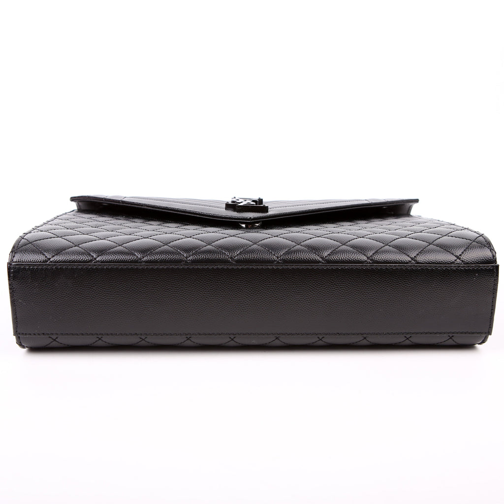 SAINT LAURENT Envelope Large Triquilt Black