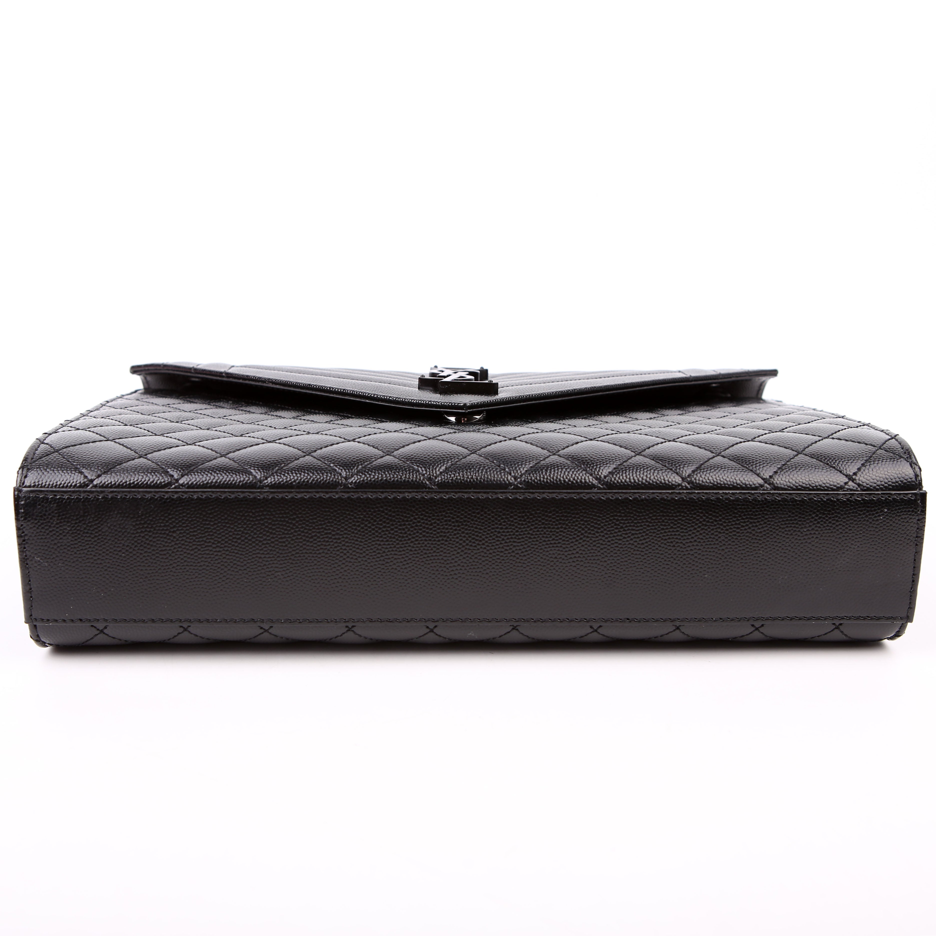SAINT LAURENT Envelope Large Triquilt Black